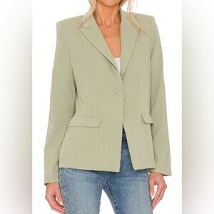 Lovers + Friends x Revolve Roxanne Linen Blend Blazer Fern Green Size Large